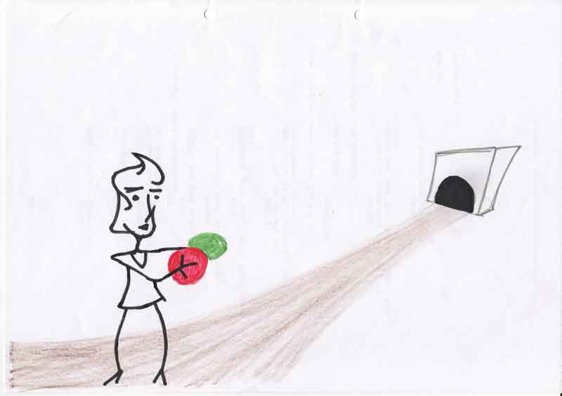 Bowling (Rote und Gr&uuml;ne Dynamik auf einem Bild auf dem etwas passiert, leicht zu erkennen)