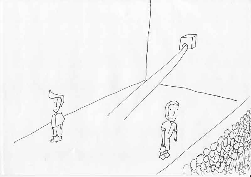 Theaterst&uuml;ck, bei dem ab und an etwas auf die Bühne rutscht